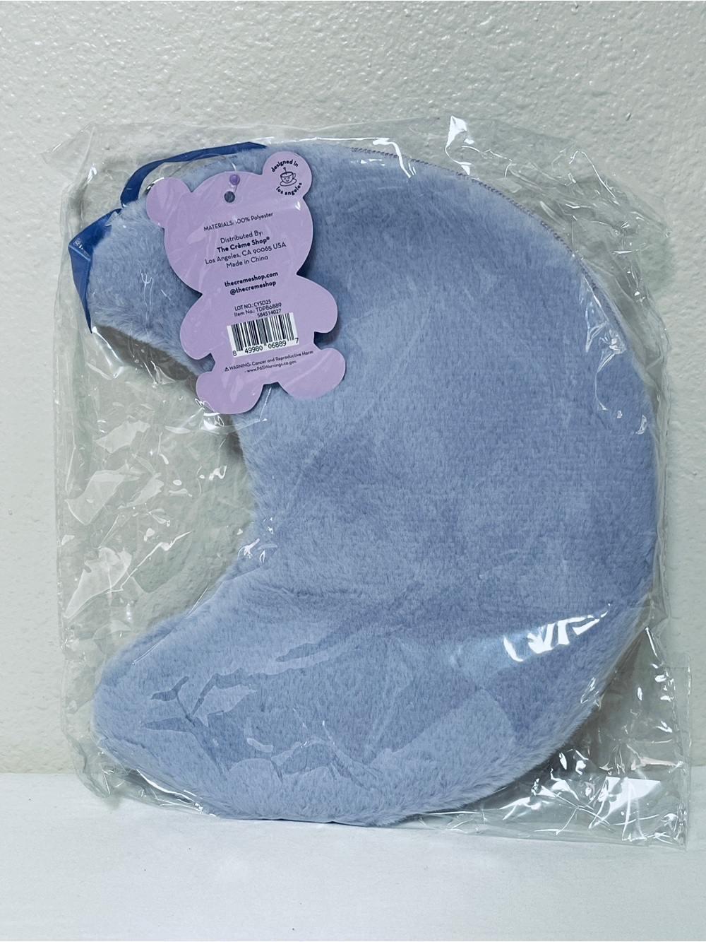 The Crème Shop Teddy Bear Plush Makeup Bag in Blue
